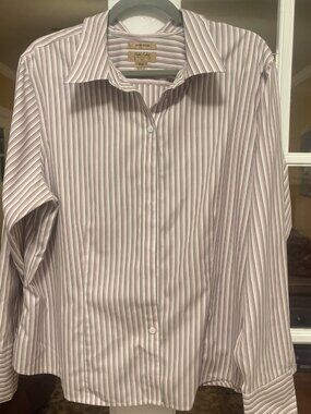 Gold Label Investments Sz 18W Non Iron Stripe L/S Button Up Shirt